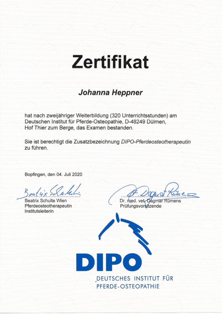 DIPO Zertifikat
